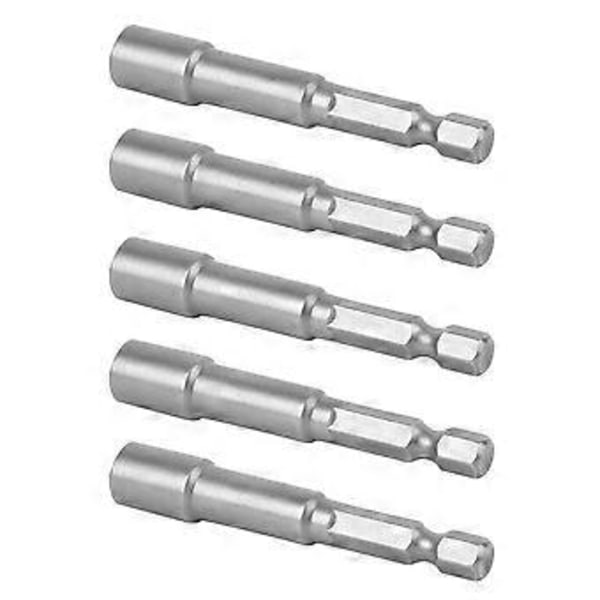 5 stk. Magnetisk sekskantpipe Verktøystål Elektrisk skrutrekker Magnetisk boradapter 6mm