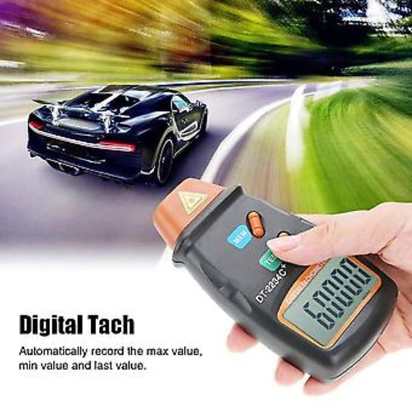 Digital varvräknare, Dt-2234c+ kontaktlös mini RPM-testare mätare LCD-display handhållen digital foto