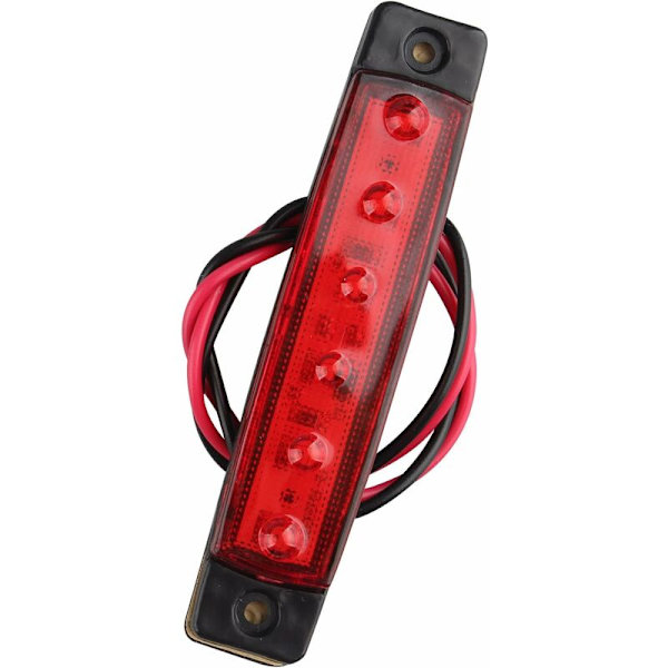 10 Side Markering Lamper 12V 6SMD LED Forreste Bagerste Markering Lys til Trailer Lastbil Campingvogn Camper Van Lastbil Bus Båd Traktor Motor Rød