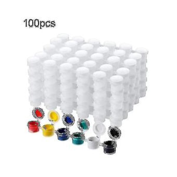 Pakke med 100 tomme malingsbokser Klar oppbevaring Malingsbeholdere Mini malekopp krukke 5ml