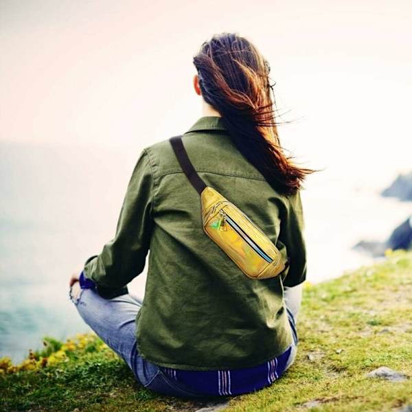 DENUOTOP Höftväska Liten Dam Bältesväska Midjeväska Liten Konstläder Fanny Pack Flickor Sportväska Axelväska Midjeväska Löpning Vandring Semester