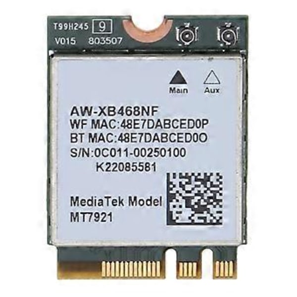Begagnat Wi-Fi MT7921k MT7921 1200M Bluetooth-kompatibel5.2 Stationär Dator Notebook Trådlöst Wifi Nätverkskort