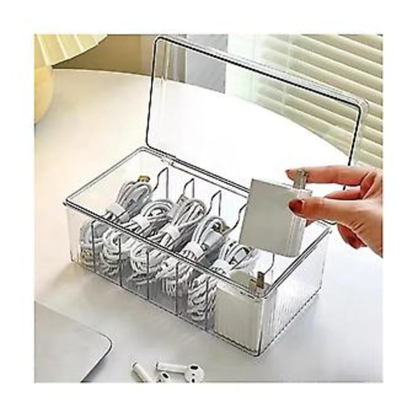 Cord Stora -laatikko kannella, Cable Izers -kotelo kotiin, elektroniikkatarvikkeet, USB (c