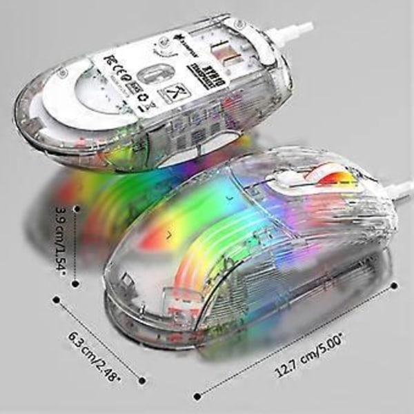 XYH10 Kablet Transparent Mus RGB Lys Mekanisk Gaming Mus E-sports Lydløs
