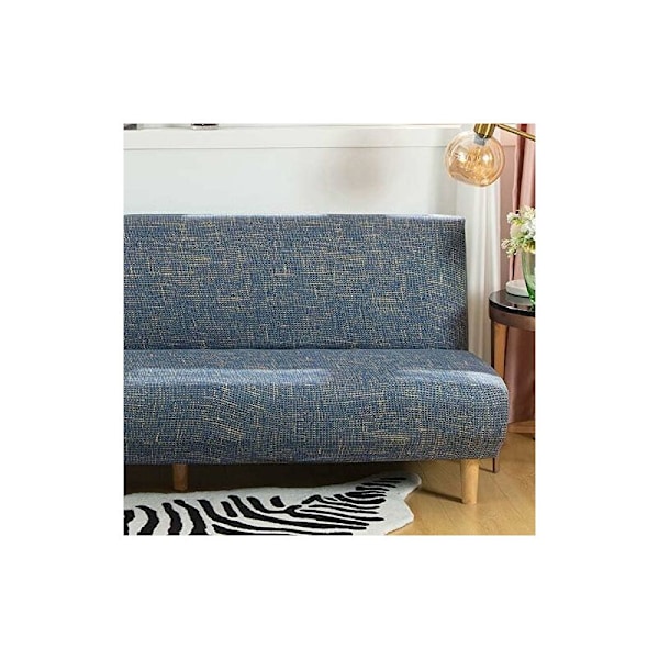 Armlös sofföverdrag 3-sits stretch sofföverdrag All Over hopfällbart soffskydd, universell halkfri soffhandduk 180-210cm (bladtryck) HIA