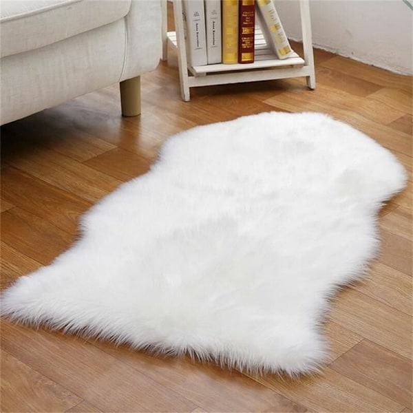 Living Room Or Bedroom Rug Children's Room Rug Sheep Art Imitation Rug About 60 X 90 Cm Faux Fur Blanket Rug White