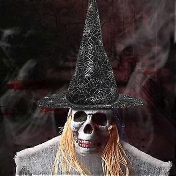 Halloween Hat Bærbar Klud Grufuldt Edderkoppespind Heksehat Til Maskerade