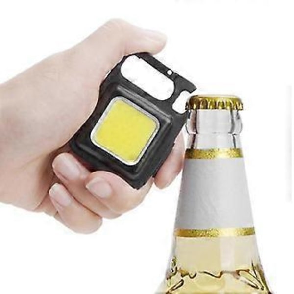 Mini Cob Nøgleringslygter 400 Lumen 3 Lystilstande Bærbar Lomme Lygte Multifunktionel Lommelygte Med Foldbart Beslag