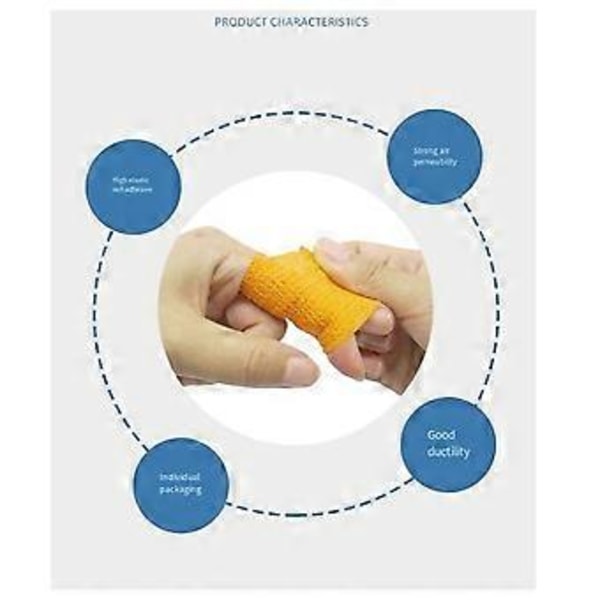 Svart Självhäftande Elastisk Linda Tejp för Knästöd Fingrar Ankel Handflata Axel