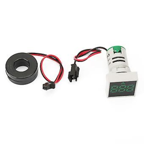 LED Indikatorlampa Mini Digital Strömmätare LED Display Amperemeter Fyrkantig Signallampa (Grön)