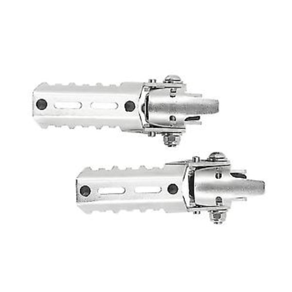 Motorsykkel Fremre Fotpinner Sammenleggbare Fotstøtter Klemmer 22-25mm Sølv