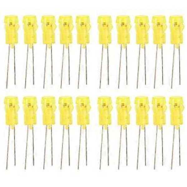 20 stk. 3mm DIY LED Diode Bærbare Lysdioder for Vitenskapsprosjekt Eksperiment Gult Lys
