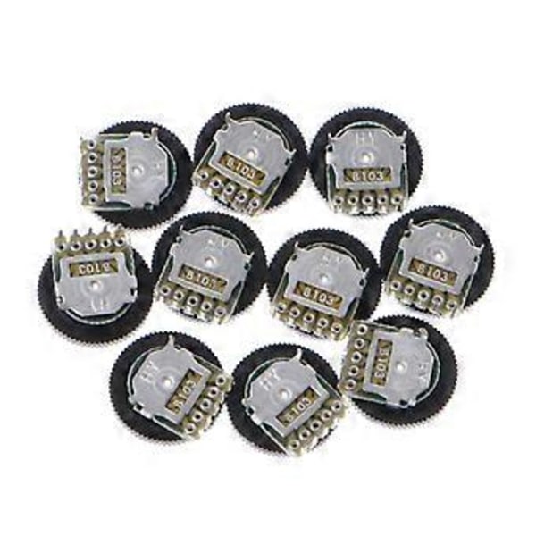 10 st B103 16x2mm 10K Ohm Dubbel Ratt Taper Volym Hjul Duplex Potentiometer