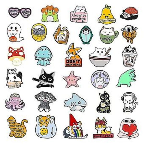 40 stk. Søde Emalje Rygsæk Pins, Sjove Emalje Pins Bulk Sæt Cool Knap Pins Æstetisk Broche Lape