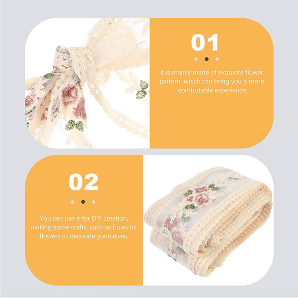 Blomsterblonde Trim Bomuldsnet Garn Bånd Gavebånd Til Syning Applikation Bryllup Brudekjole Hår Tilbehør 15 Yards