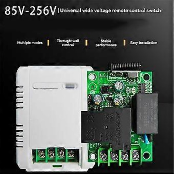 433MHz Universaali Langaton Kaukosäädin Kytkin AC220V Relemoduuli ja 500m Lähetin Valolle/Autotallin Portille/Moottorille