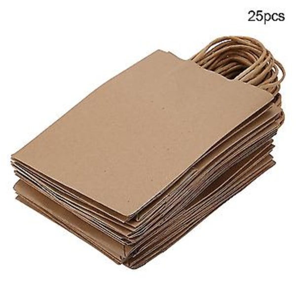25 st Presentpåse Kraftpapper för Bröllop Godis Favoritpåse Med Handtag Gul
