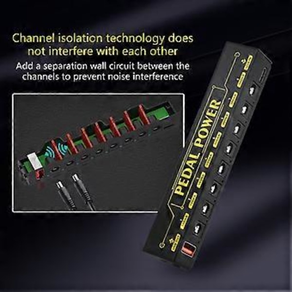 Gitarreffektpedal Strömförsörjning 8 Isolerade DC-utgångar Gitarrtillbehör