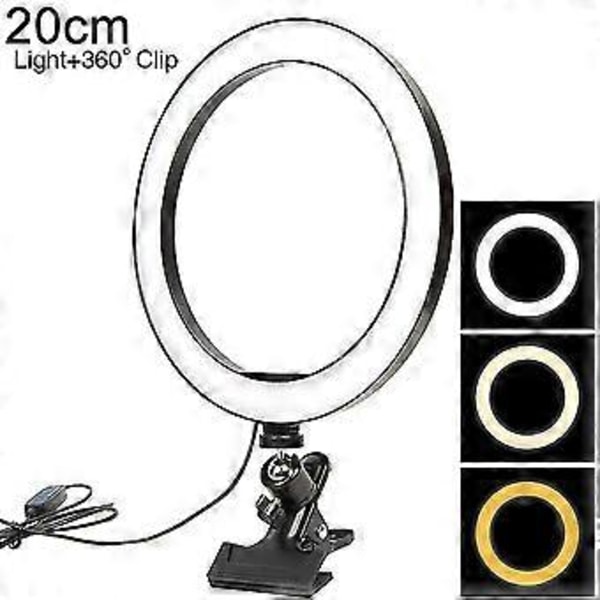 Ring Light med Skärmklämma, Dator Laptop Videokonferens Datorskärmslampa För Distansarbete, Själv Live Streaming
