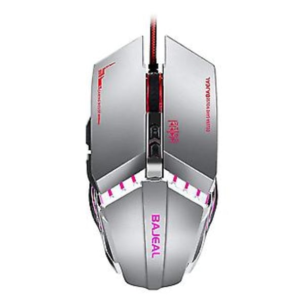 G7 Gamer Gaming Mus Ergonomisk Kablet Gaming Mus Til Bærbar Computer Tilbehør Dpi Switch Computer Mus, Sølvgrå
