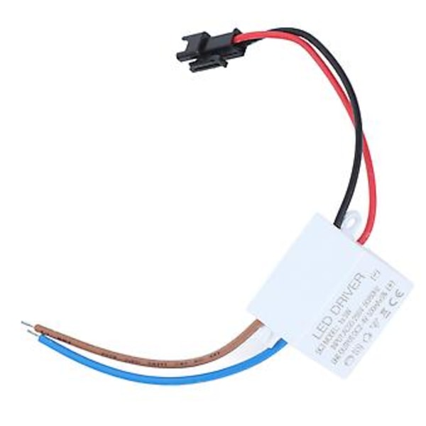500mA 1X3W LED Driver Strømforsyning Driver Connector LED Lampe Transformer Input AC95‑265V Output 2‑4VDC