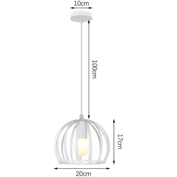 Moderne loftslampe i metal - Justerbar hængelampe - Hvid