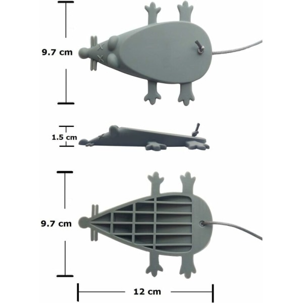 Dørstopper, Universal Silikone Muse Dørstopper, Dørstopper Fingerbeskytter (Pakke med 1, Grå)