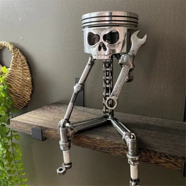 Hartsi kaiverrettu luurankoveistos koriste Cosplay Halloween mäntä kallo veistos figuriini taide työpöytä B