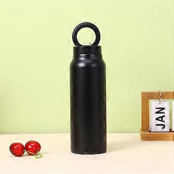 Svart 720ML Vannkoker Magnetisk Suge Mobiltelefonholder Vann 04 Rustfritt Stål Kopp Bil Vannkoker