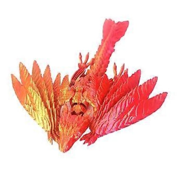 Dynamisk 3D-printet Drage Krystall Drage for Voksne 3D-printet Artikulerende Drage, Laser Rød