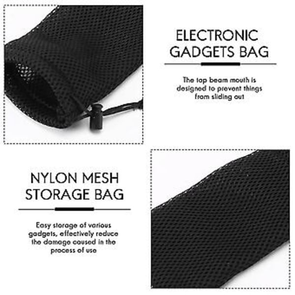 5-pak Nylon Mesh String Stora Pose Taske - 3,5 X 7,3 Tommer Formål Rejse Udendørs Akt