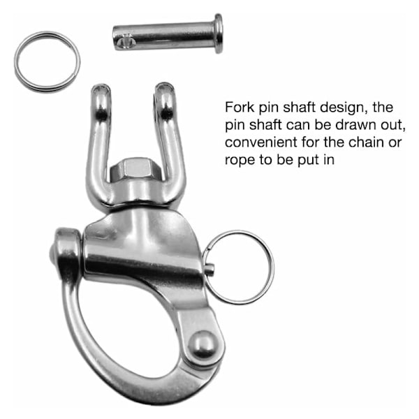 Bådkarabinhage, 2 stk. Svirvel Svirvel Snap Hook, Roterende Snap Hook til Sejlbåd Spinnaker Halyard (70mm)