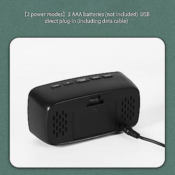 Smart Digital Vækkeur Seng, hvidt Led Rejse Usb Bordur Med 12/24h Dato Temperatur Snooze