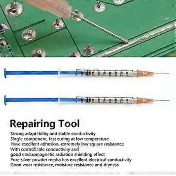 Konduktiv Silverfärg Lim Trådlim Elektriskt Värmehärdande DIY Reparationsverktyg