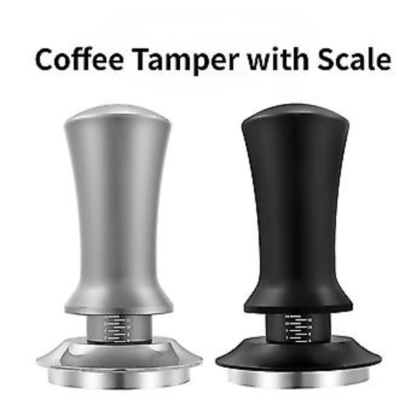 Kaffe Tamper Justerbar Dybde Med Skala 30lb Espresso Fjedre Kalibreret Tamper Rustfrit Stål