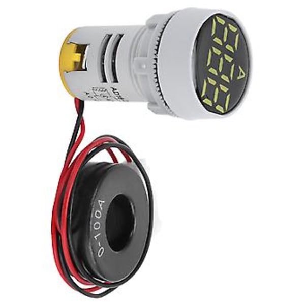 Digital Strömmätare Kristallpanel Amperemeter Rund Signalindikator AC 220V AD16‑22DSAGul
