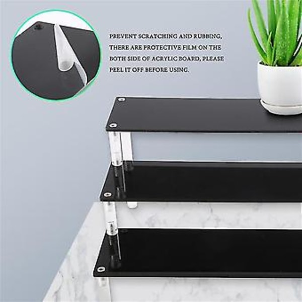 3-lags Akryl Cupcake Display Stand, Samlingsorganisator Hylde, Dessert Holder og Kosmetikvare