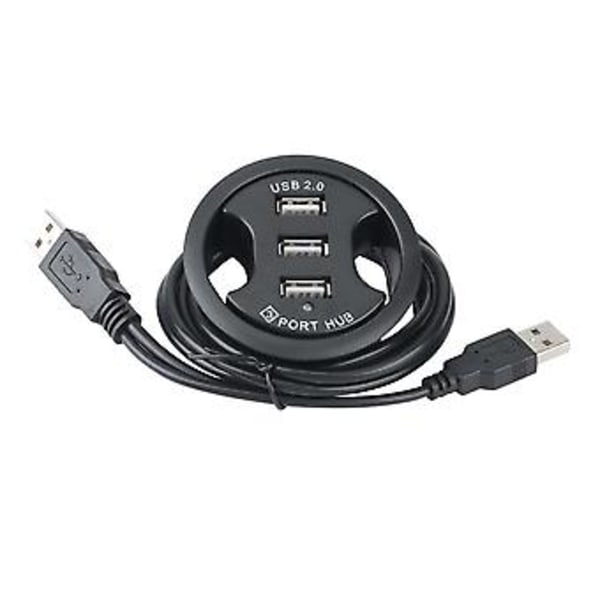 USB Hub USB 2.0 Skrivebord Gjennomføring USB 2.0 Hub Audio Skrivebordsfeste Adapter 3 Port Feste I Skrivebord Multi Por