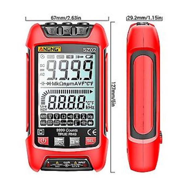 Aneng Digital Meter True Auto Cce Meter AC Volta Ance Transistor Oran