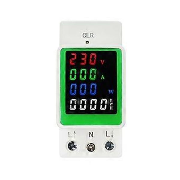 6-i-1 100A AC160-275V Spänning Ström KWH Elektrisk Energimätare VOLT AMP Voltmeter Amperemeter Wattmeter Din-skena
