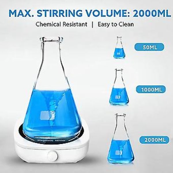 Rører Mini Lab Røremixer Bærbar Røreplate Med Rørestang 2l 2000rpm Til Atory