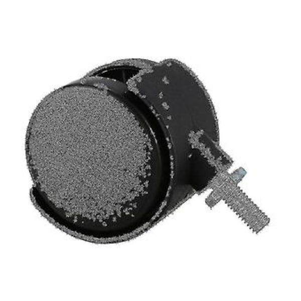 4x 6mm Gjenget Stamme 40mm Dobbel Hjul Roterbar Hjul Svart