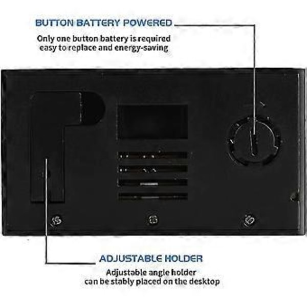 Digitalt LCD Hygrometer Innendørs Termometer Multifunksjonell Monitor Temperatur Fuktighetsmåler Monitor For Kontor Soverom Stue Drivhus Dyrking
