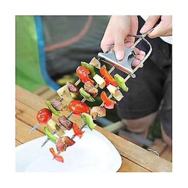 Grillspett Rostfritt Stål För Grillutflykter Ing Verktyg, 2-pack Set 35cm BBQ Shish Kabob Spett