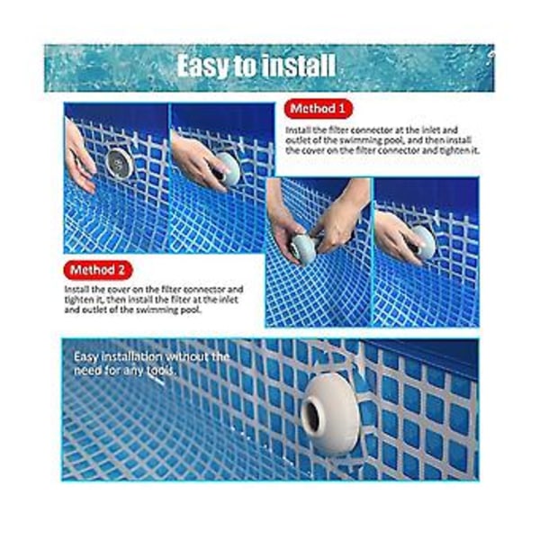 Poolslangskoppling Adapter Pool Inloppsmunstycke Pool Filteranslutning, 3 st