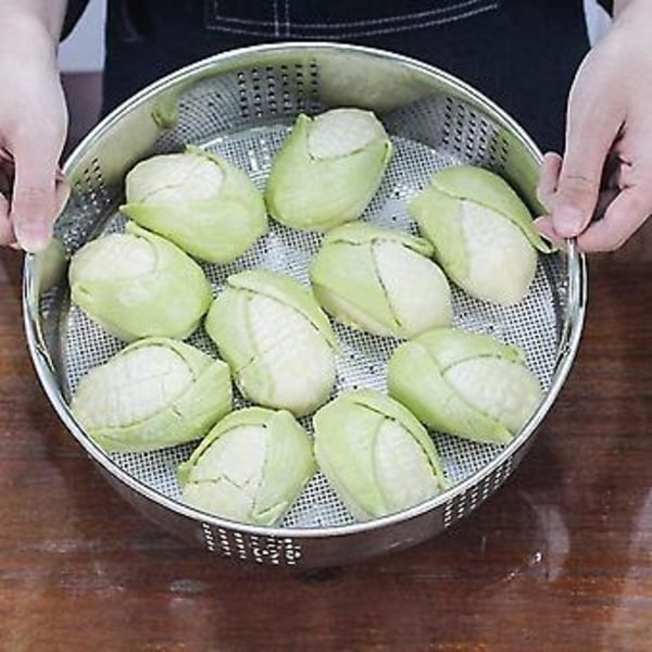 Dampkurv i rustfritt stål, tykkere matdampkurv for damping av Dim Sum, dumplings, boller, grønnsaker