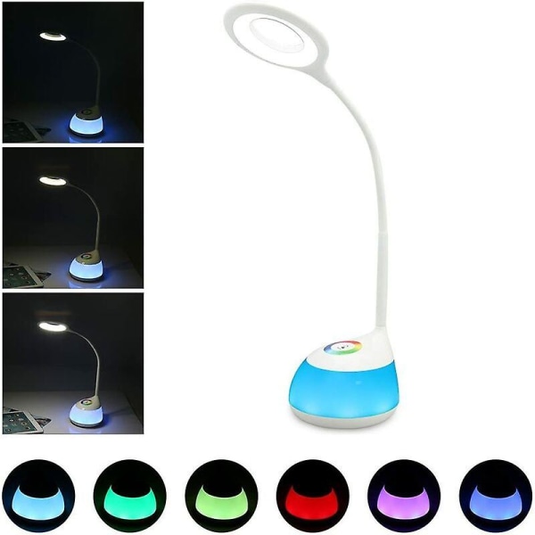 Bordslampa för barn med justerbart färgat ljus, 3 ljusstyrkanivåer (läsa, studera