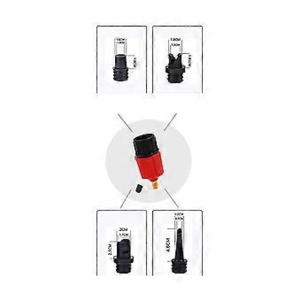 Manner SUP Paddel Luftmunstycke Luftventil Gummibåt Kanot Omvandlare Bilpump Adapter Multi Connector