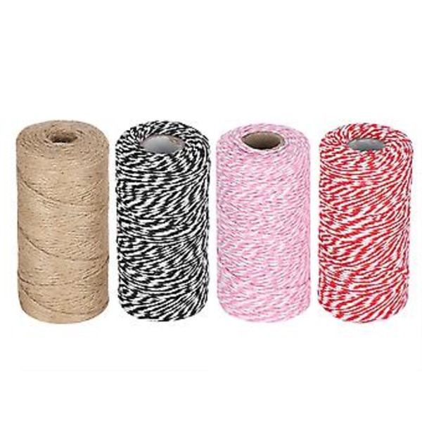 4 st Förpackningssnöre Rep Tvinnad Bomull Baker Twine Sladd DIY Hantverk Handgjorda Tillbehör