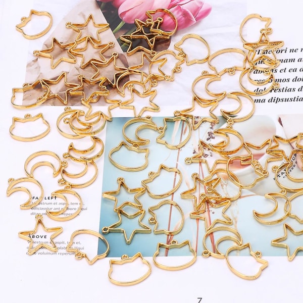 90 bitar mini geometrisk ram hänge för DIY Harts örhänge halsband armband